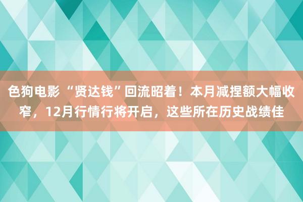 色狗电影 “贤达钱”回流昭着！本月减捏额大幅收窄，12月行情行将开启，这些所在历史战绩佳