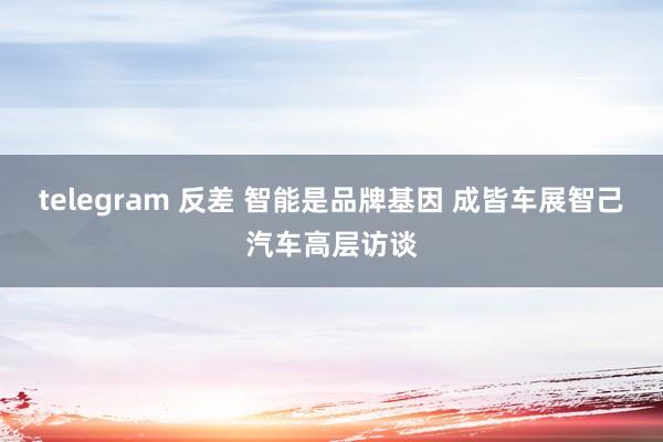 telegram 反差 智能是品牌基因 成皆车展智己汽车高层访谈