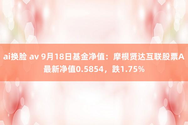 ai换脸 av 9月18日基金净值：摩根贤达互联股票A最新净值0.5854，跌1.75%