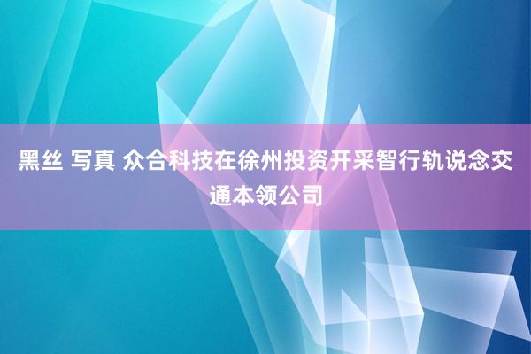 黑丝 写真 众合科技在徐州投资开采智行轨说念交通本领公司