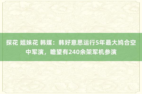 探花 姐妹花 韩媒：韩好意思运行5年最大鸠合空中军演，瞻望有240余架军机参演