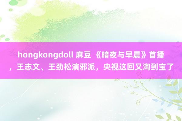 hongkongdoll 麻豆 《暗夜与早晨》首播，王志文、王劲松演邪派，央视这回又淘到宝了