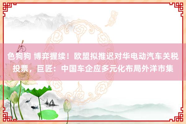 色狗狗 博弈握续！欧盟拟推迟对华电动汽车关税投票，巨匠：中国车企应多元化布局外洋市集