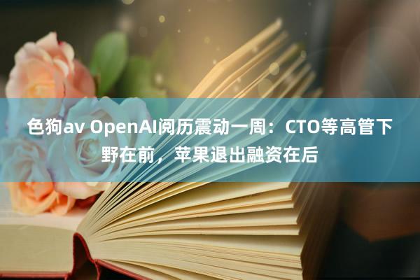 色狗av OpenAI阅历震动一周：CTO等高管下野在前，苹果退出融资在后