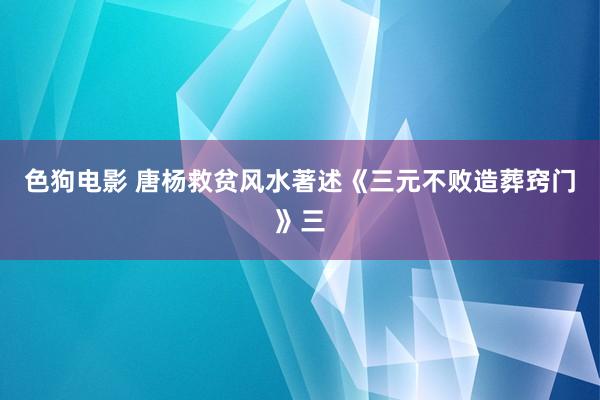 色狗电影 唐杨救贫风水著述《三元不败造葬窍门》三