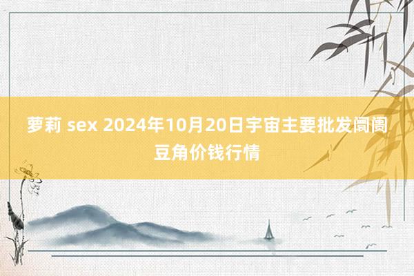 萝莉 sex 2024年10月20日宇宙主要批发阛阓豆角价钱行情