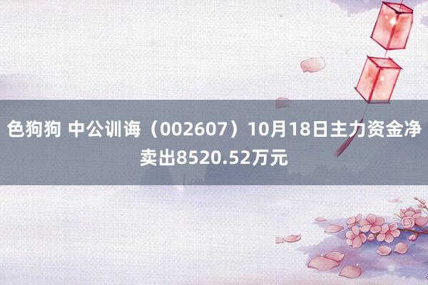 色狗狗 中公训诲（002607）10月18日主力资金净卖出8520.52万元