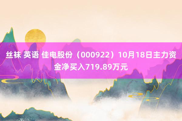 丝袜 英语 佳电股份（000922）10月18日主力资金净买入719.89万元