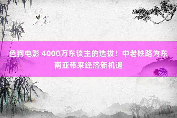 色狗电影 4000万东谈主的选拔！中老铁路为东南亚带来经济新机遇