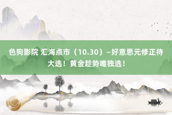 色狗影院 汇海点市（10.30）—好意思元修正待大选！黄金趁势唯独选！