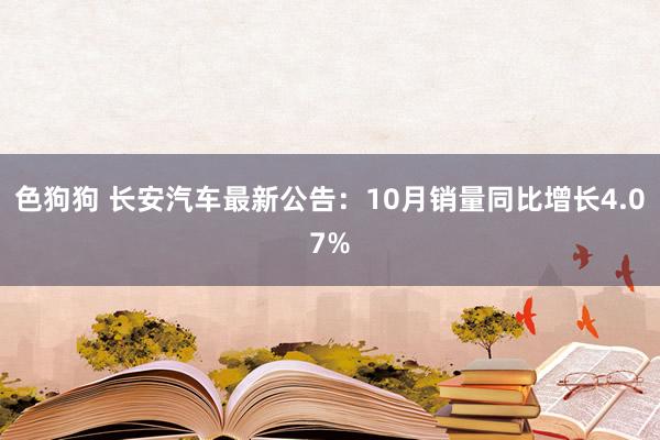 色狗狗 长安汽车最新公告：10月销量同比增长4.07%